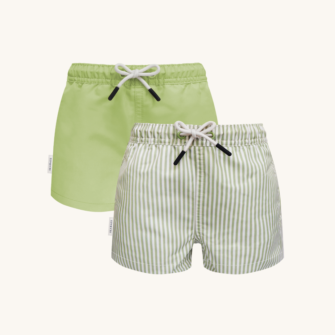 Jungs UV Badeshort Portofino - Grüne Streifen