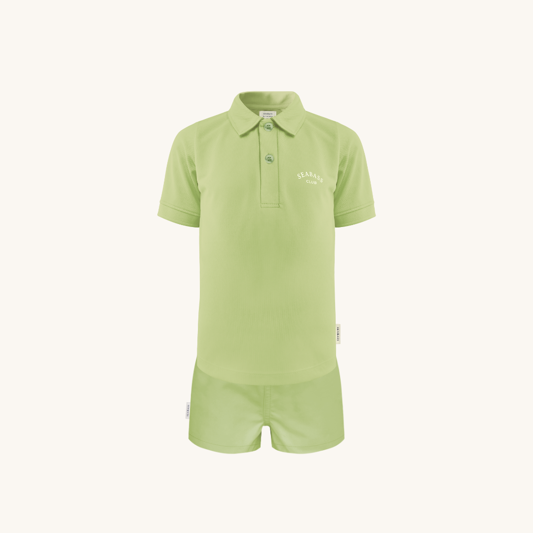 Set of UV Polo Shirt and Swim Short - Pistachio Green